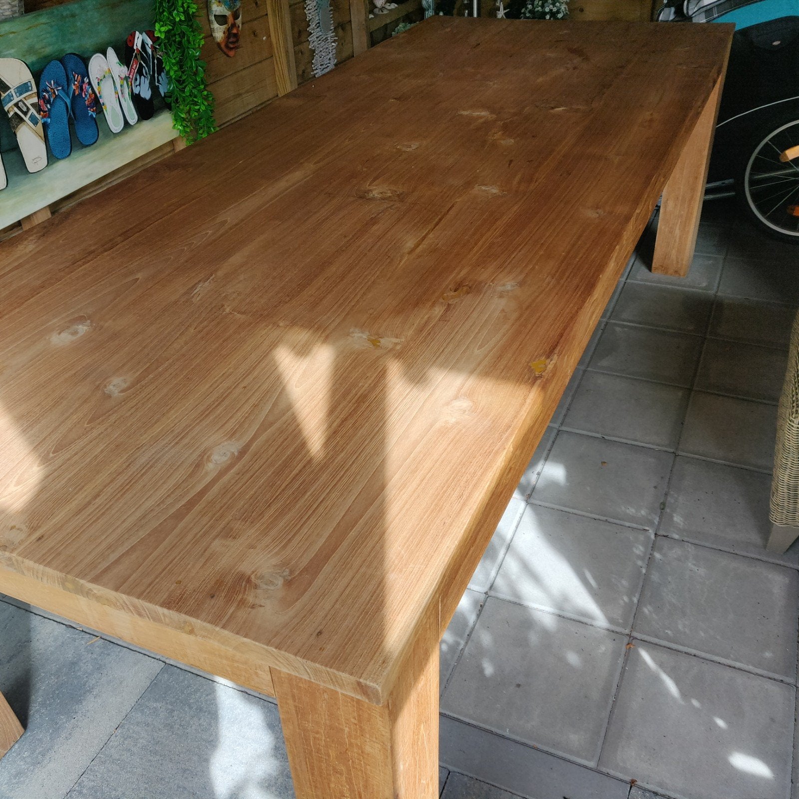 Houten tafel, Huis en Inrichting, Tafels | Eettafels, 100 tot 150 cm, 200 cm of meer, Ophalen of Verzenden, Vijf personen of meer