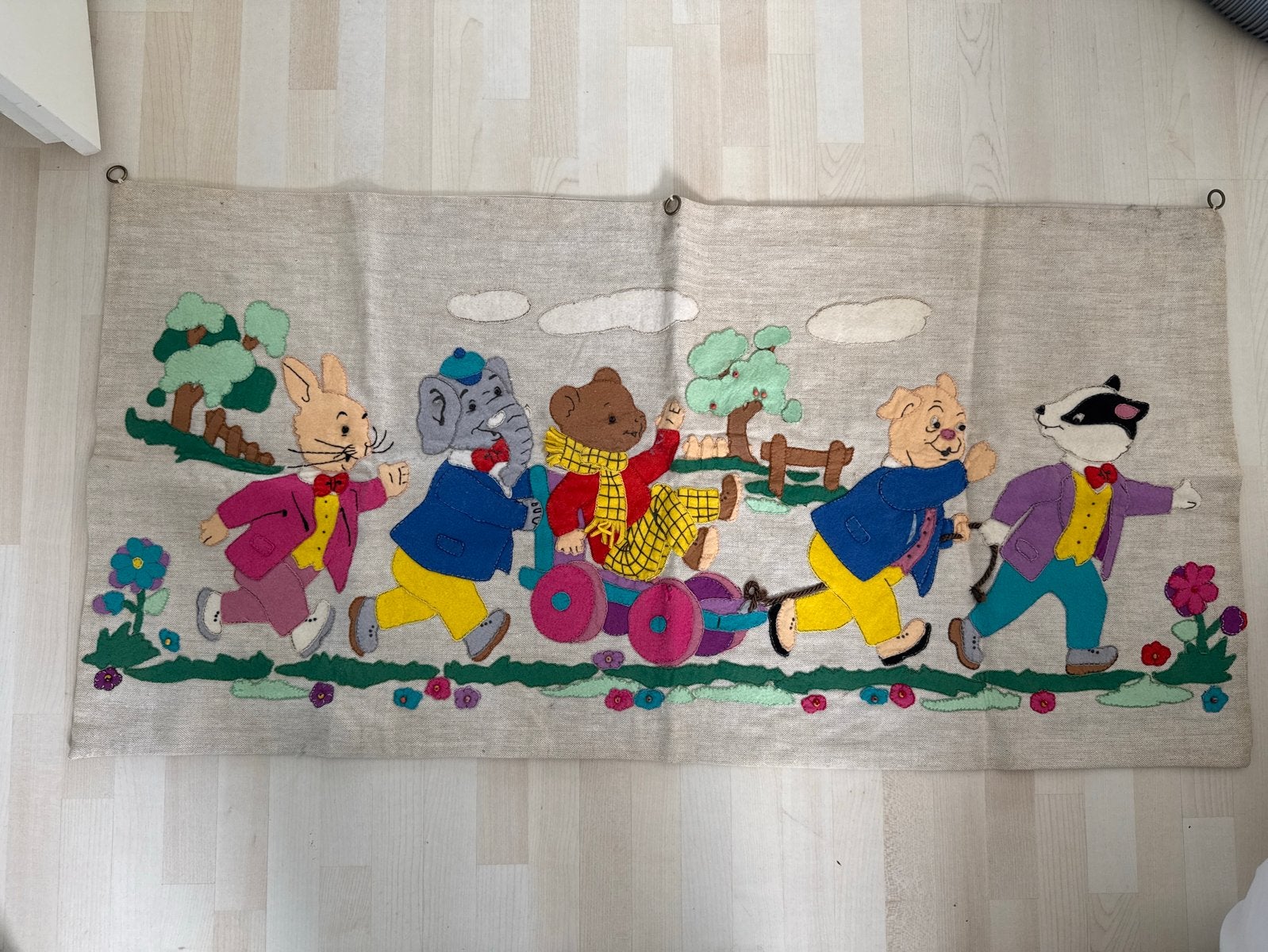Vintage wandkleed met dieren - Handgemaakt, Ophalen, Gebruikt, Handgemaakt, Meerkleurig
