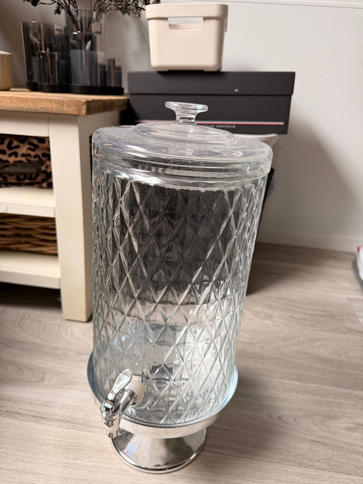 Glazen drankdispenser met kraantje, Ophalen of Verzenden, Zo goed als nieuw, Overige merken, Glas