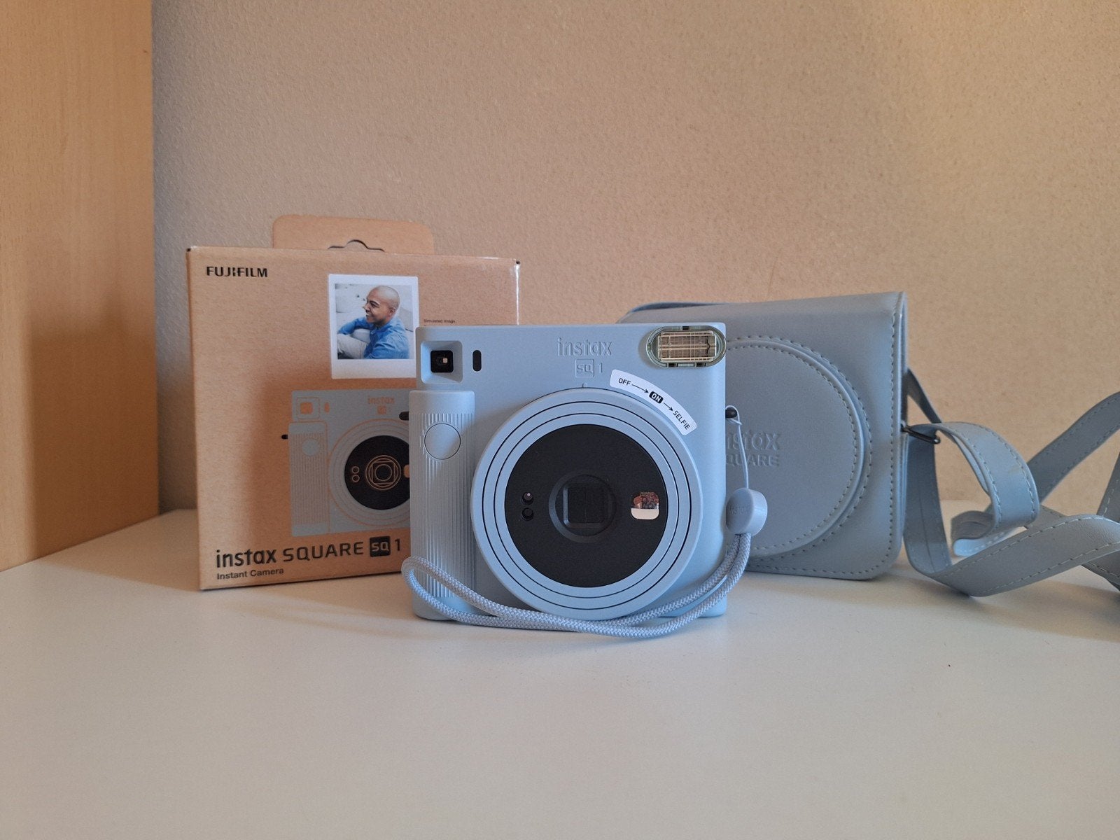 Fujifilm Instax Square SQ1 Camera met hoesje Glacier Blue, Ingebouwde flitser, Cameratas, Instant camera, Ophalen of Verzenden