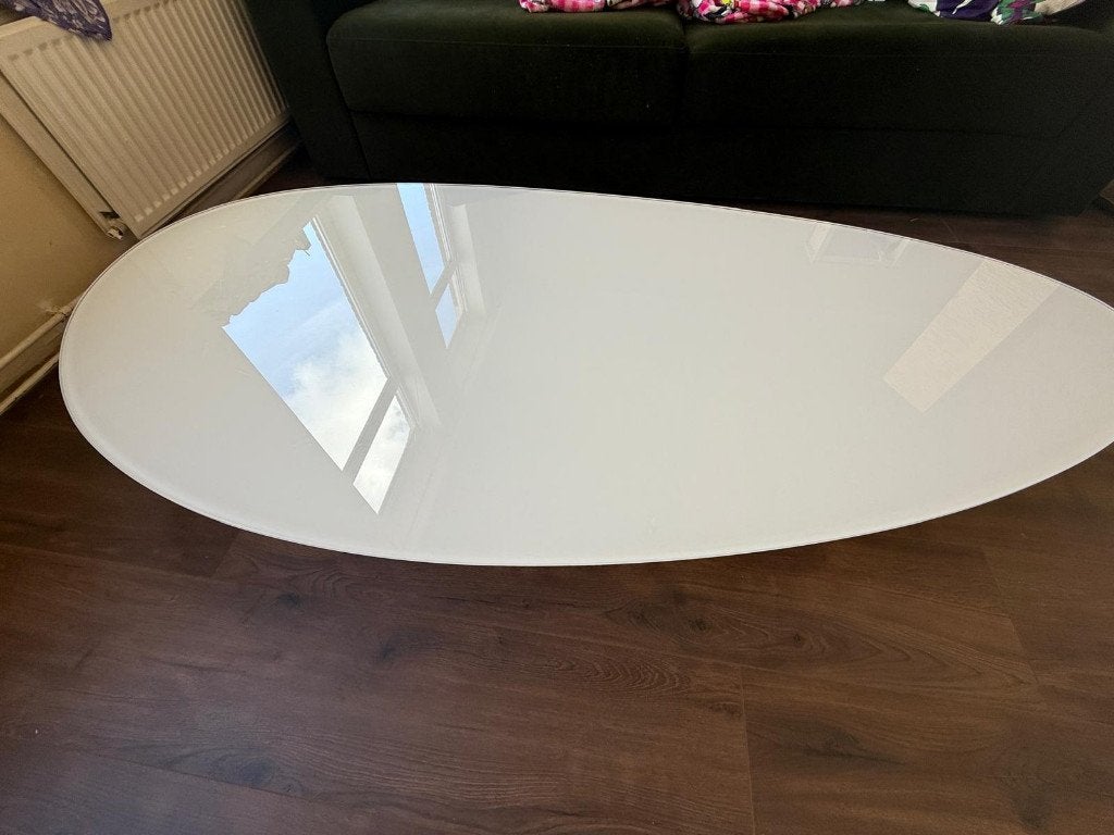 MOET NU WEG! Glazen salontafel, Huis en Inrichting, Tafels | Salontafels, Ophalen, 50 tot 100 cm, 150 tot 200 cm, Zo goed als nieuw