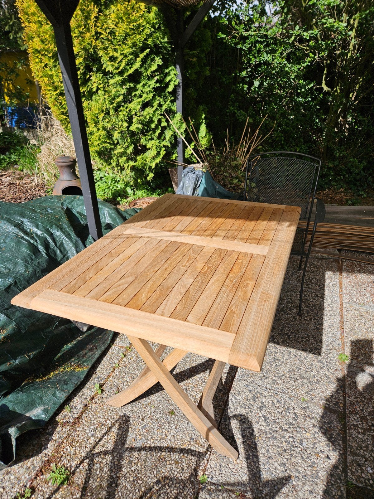 teakhouten tuintafel, inklapbaar, maat 80 bij 1.20 centimete, Tuin en Terras, Ophalen, Rechthoekig, Teakhout