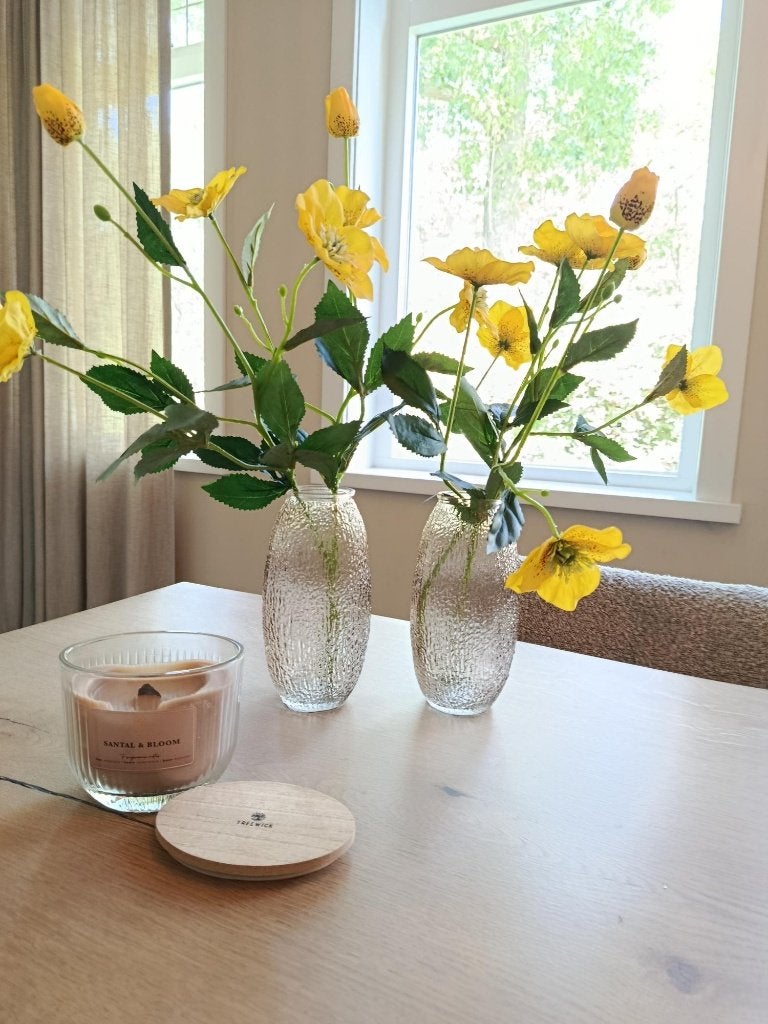 Boltze Home Vaas H20cm glas beige, Overige kleuren, Nieuw, Ophalen of Verzenden, Glas