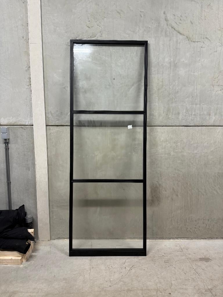 Luxe stalen taatsdeur zwart met softclose | 2577x930 | 76, Ophalen, Binnendeur, Nieuw, Glas