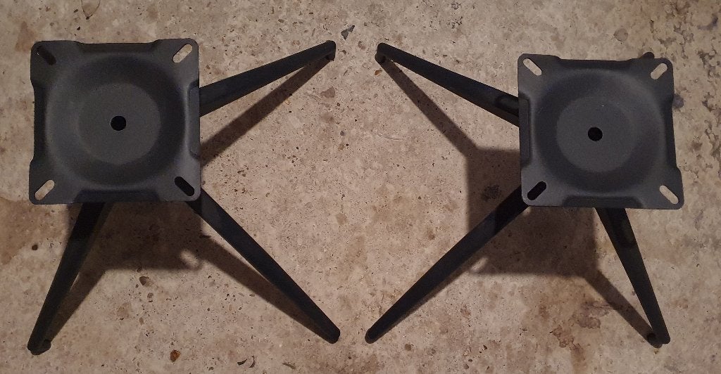 2 X STALEN ONDERSTEL VOOR 2 STOELEN (niet draaibaar), Huis en Inrichting, Stoelen, Ophalen, Gebruikt, Twee, Zwart