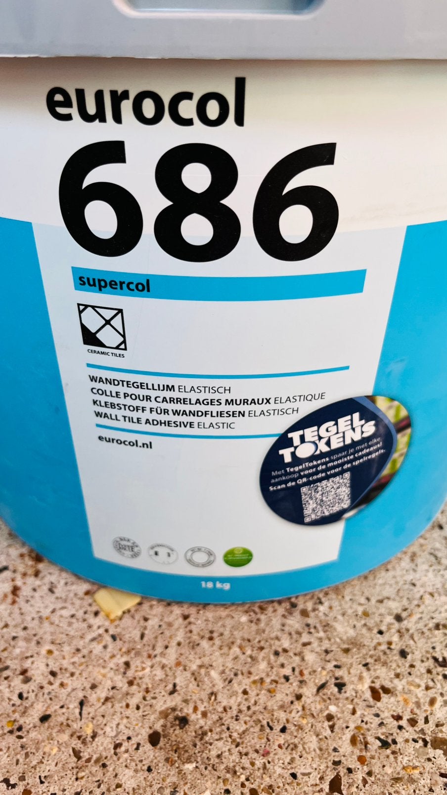 Eurocol 686 tegellijm, Doe-het-zelf en Verbouw, Ophalen, Overige materialen, Wandtegels, Nieuw