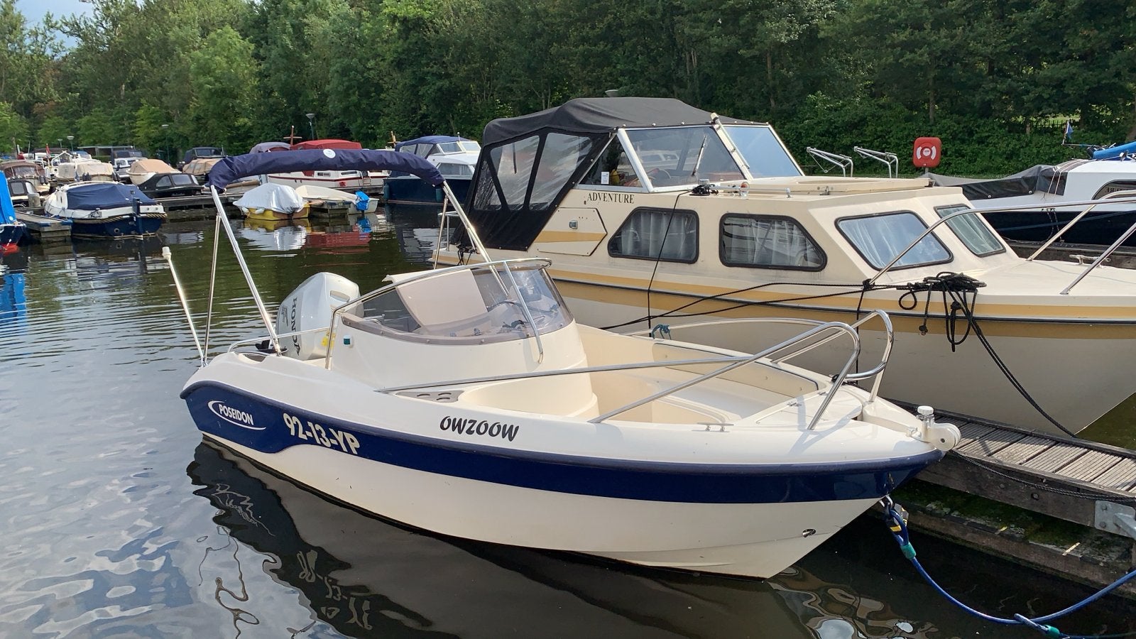 Poseidon 540 met Honda 150 pk 4-takt bb inc. trailer, Watersport en Boten, Ophalen, Overige merken, Gebruikt, Viertaktmotor