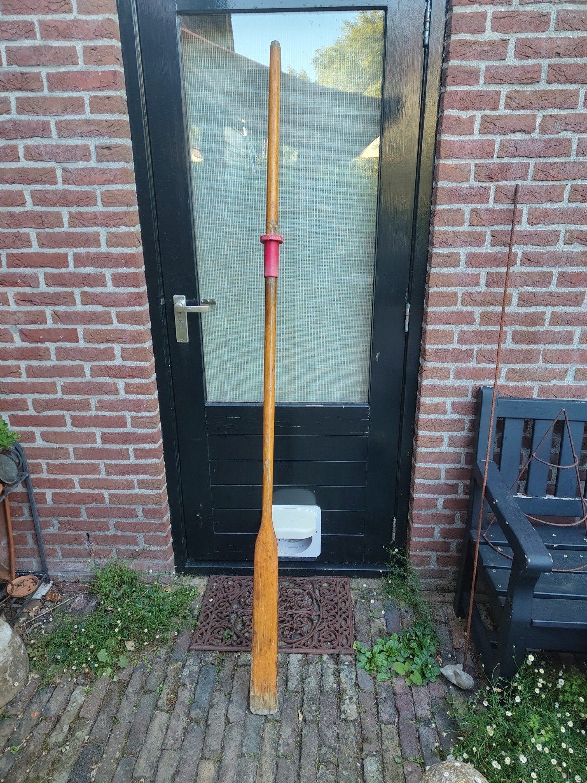 Houten roeispaan, Ophalen, Gebruikt, Enkelbladige peddel