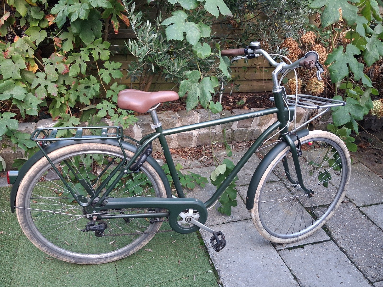 Groene Decathlon Elops Stadsfiets frame 53cm, Velgrem, Versnellingen, Zo goed als nieuw, Ophalen
