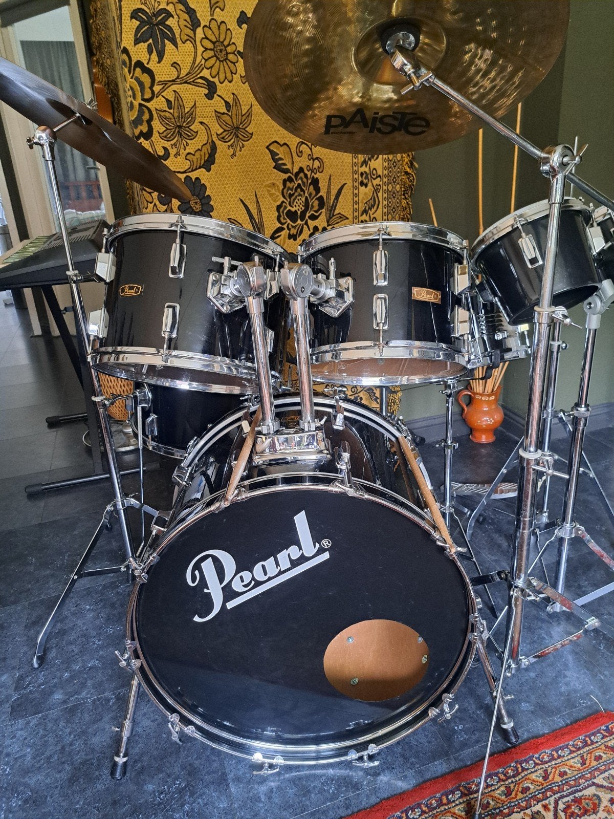 pearl W-5 '78 vintage drumstel met orginele hardware bekkens, Ophalen of Verzenden, Gebruikt, Pearl