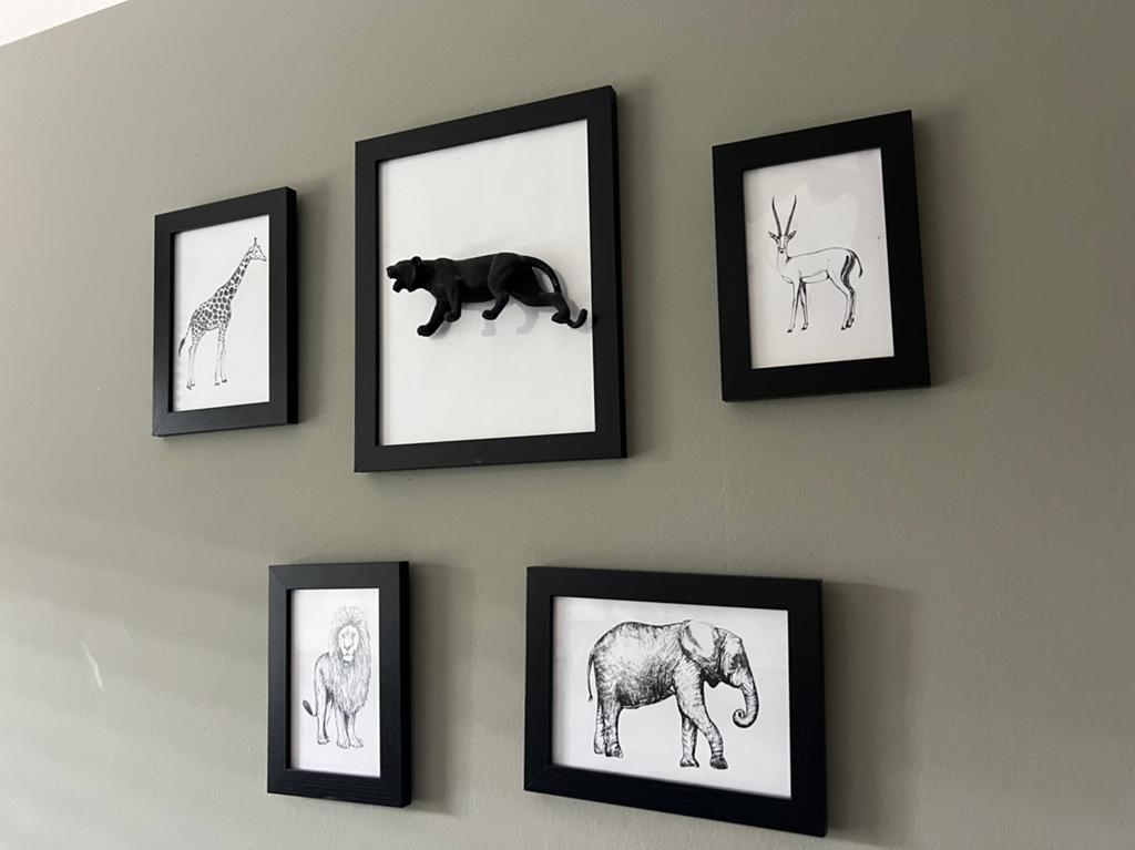 Schilderijtjes jungle thema, Ophalen of Verzenden, Zo goed als nieuw, Schilderij
