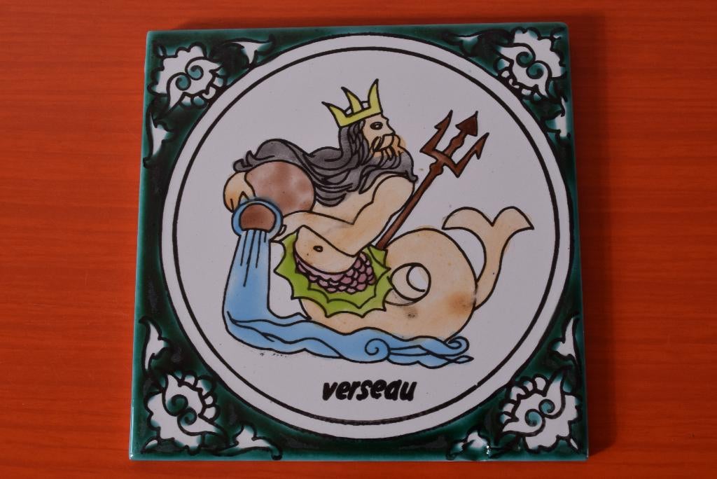 Retro vintage tegel / wandtegel - Sterrenbeeld Waterman, Ophalen of Verzenden