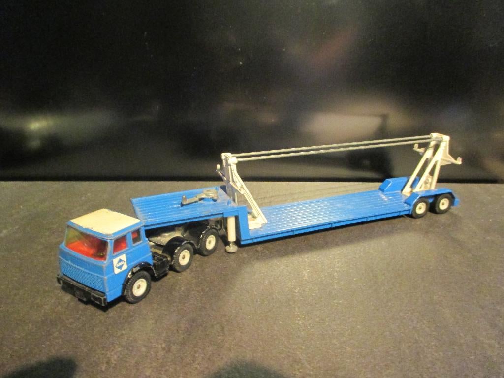 1/55 Hanomag Henschel truck met dieplader Aral Siku V307, Ophalen of Verzenden, Gebruikt, Bus of Vrachtwagen, SIKU