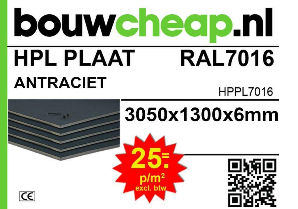 HPL GEVELPLATEN 6MM DIVERSE KLEUREN BOUWCHEAP GRATIS GEZAAGD, Ophalen, Nieuw, Kunststof, Dakkapel