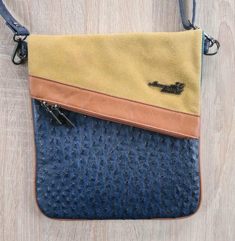 Amarillo lemon leren tas, Ophalen of Verzenden, Zo goed als nieuw, Bruin