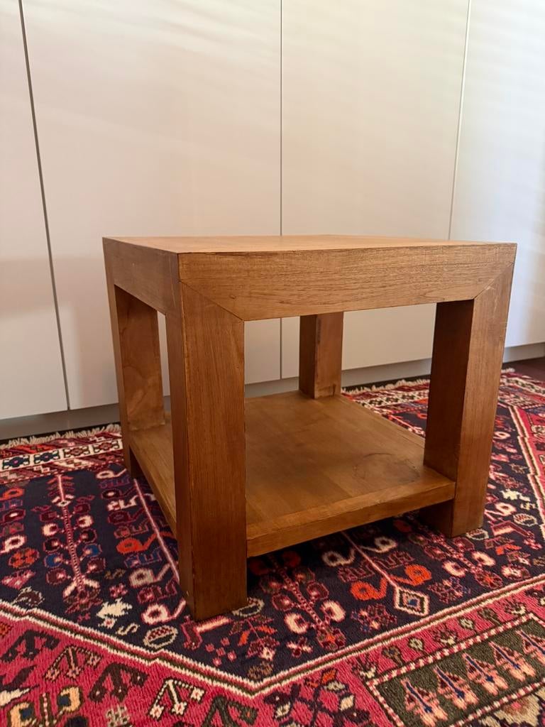 Bijzettafel hout - gratis ophalen, Huis en Inrichting, Ophalen, Gebruikt, Vierkant, Hout