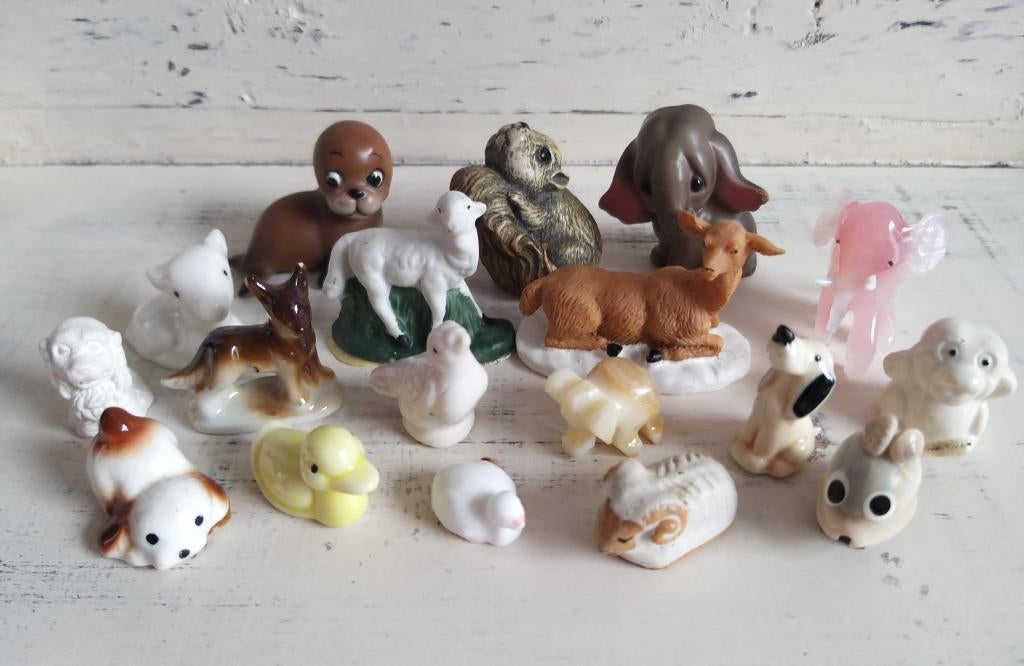 Set van 18 miniatuur letterbak dieren beeldjes, Ophalen of Verzenden, Gebruikt, Dier