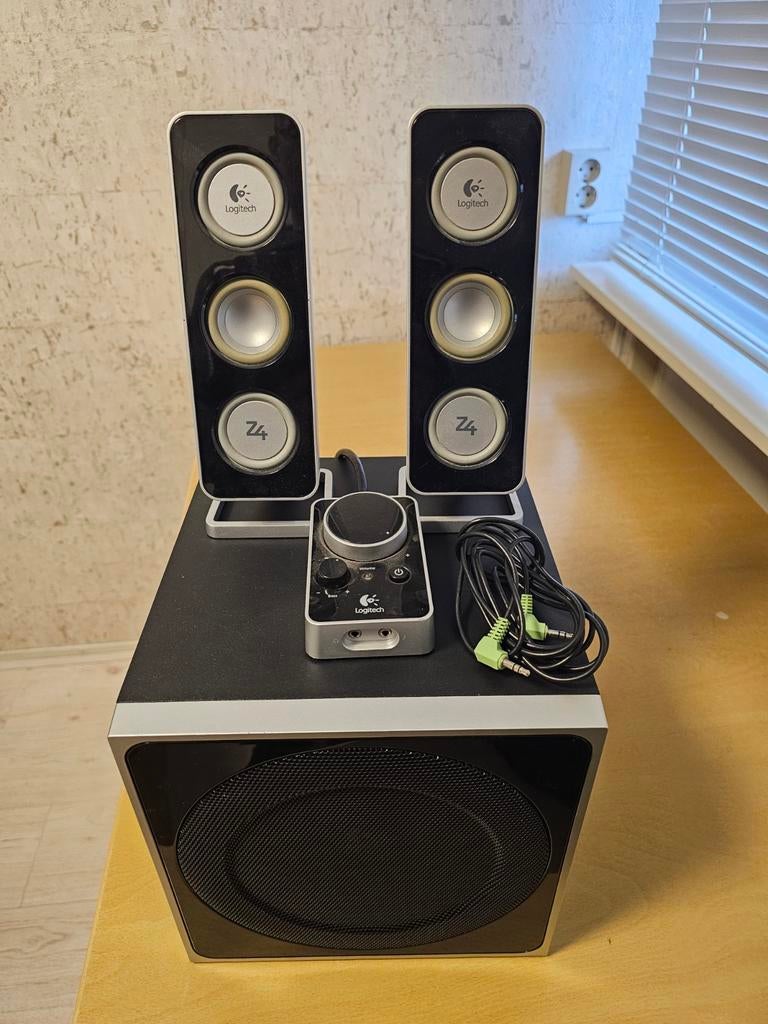 Logitech Z4 Speakerset - Geweldig Geluid!, Audio, Tv en Foto, Luidsprekers, Gebruikt, Complete surroundset, Overige merken, Ophalen of Verzenden