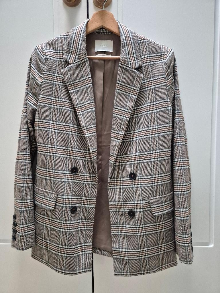 Bruin geruite blazer, merk YAYA, maat 36, Bruin, Ophalen of Verzenden, Zo goed als nieuw, Yaya