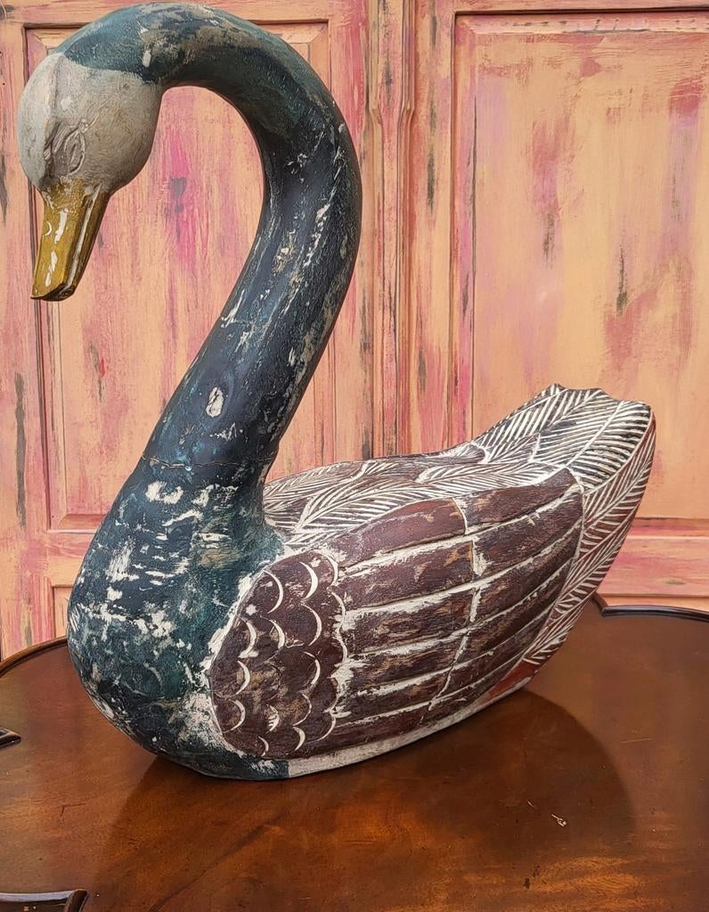 Vintage/Houtsnijwerk/Beeld/Zwaan, Ophalen of Verzenden