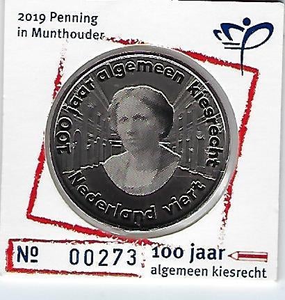 3 penningen van de Nederlandse munt, Ophalen of Verzenden, Overige materialen