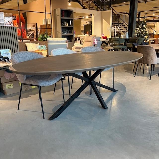 Eetkamertafel ovaal modern 240x120cm, Huis en Inrichting, Ophalen, 100 tot 150 cm, Eikenhout, 200 cm of meer