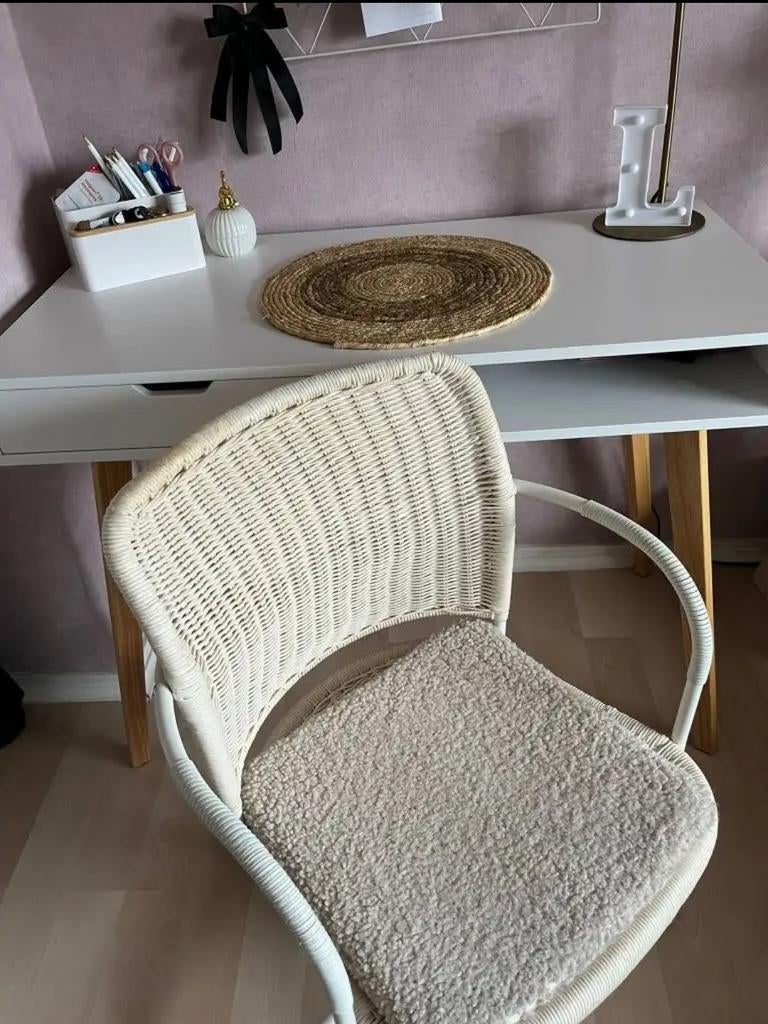 Witte Bureaustoel - Stijlvol en Comfortabel, Ophalen, Gebruikt, Wit, Stof