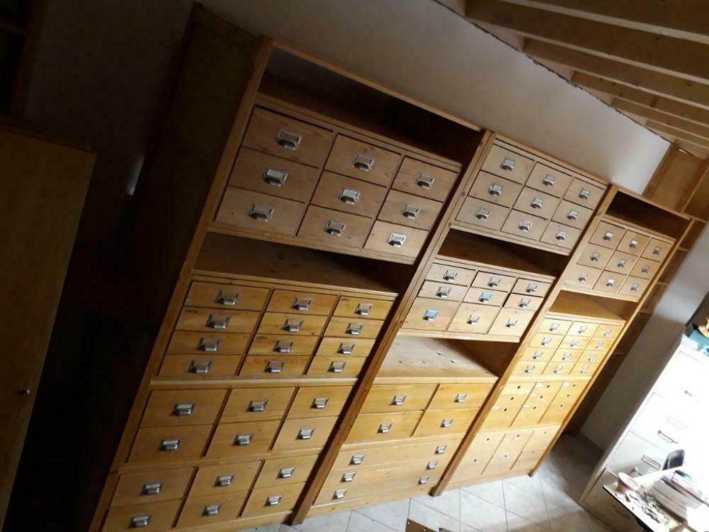 Lundia boekenkast ladekast ladenblok stelling hout vintage