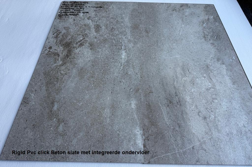 Pvc click Beton Slate met integrrede ondervloer €16,95m2, 75 m² of meer, Nieuw, Grijs, Laminaat
