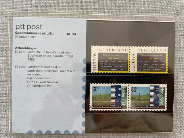 Postzegelmapje PZM34 - Gecombineerde uitgifte 1986 Postfris, Ophalen of Verzenden, Na 1940, Postfris