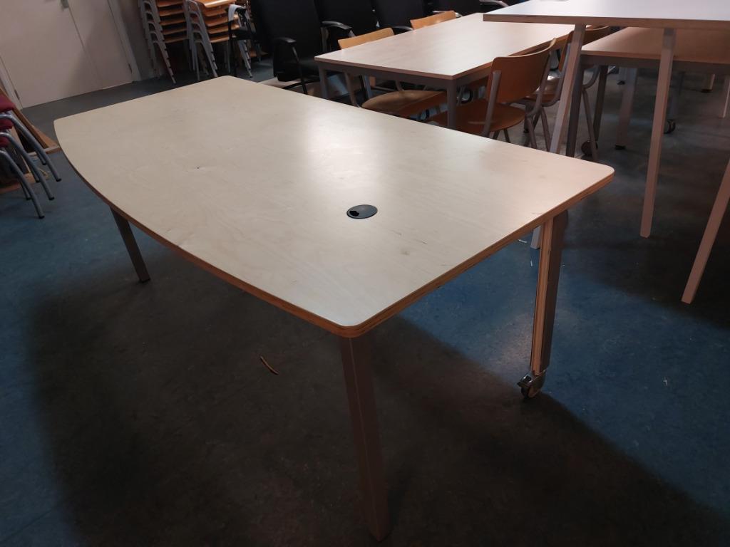 Verrijdbare kantine tafel / werktafel, zeer stabiel 190x88cm, Overige houtsoorten, Gebruikt, 50 tot 100 cm, 100 tot 150 cm