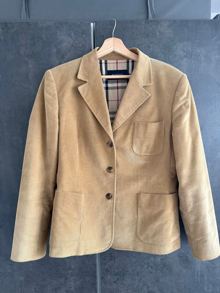 Vintage Burberry Blazer, Ophalen, Gedragen, Beige