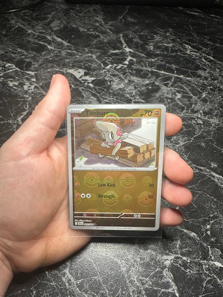 Timburr Poke Ball 047, Ophalen of Verzenden, Nieuw, Losse kaart, Foil