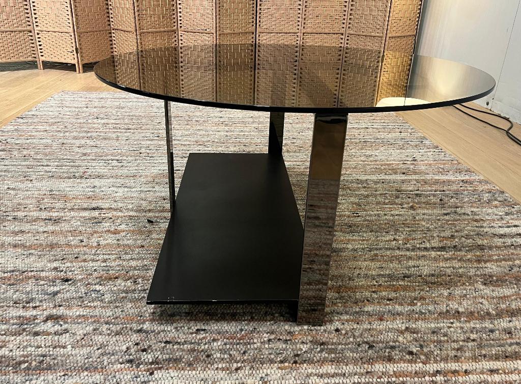 Minotti Low Console Glazen Salontafel, Glas, Minotti, Vierkant, Design Tafel Salontafel Minotti