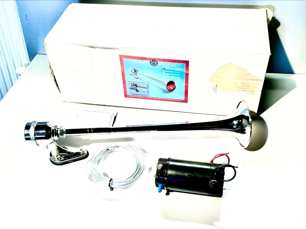 Nieuwe DHR - BURT001 Scheepshoorn + 12 of 24V Compressor, Ophalen of Verzenden, Nieuw, Elektra en Verlichting, Zeilboot of Motorboot
