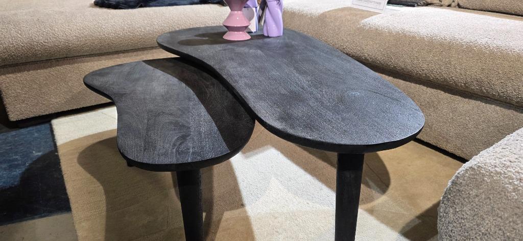 Organische Salontafel set van 2 stuks – Zwart, Huis en Inrichting, Tafels | Salontafels, 100 tot 150 cm, Bornsestraat 31, Jarameubeloutlet@hotmail.com
