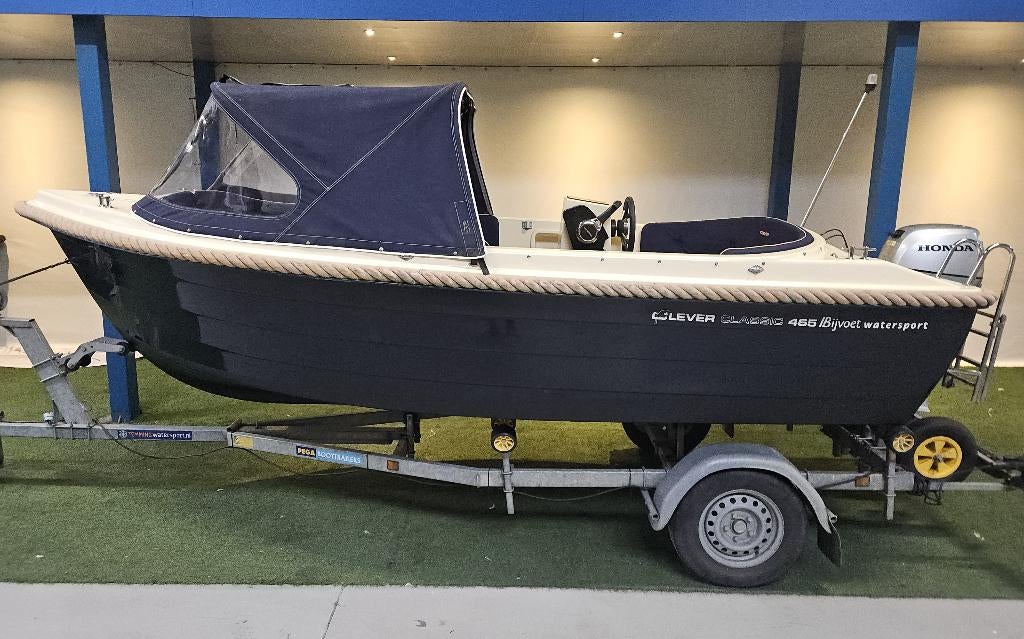 Clever 465 Classic sloep met krachtige Honda 10pk compleet, Ophalen, Zo goed als nieuw, Buitenboordmotor, Polyester