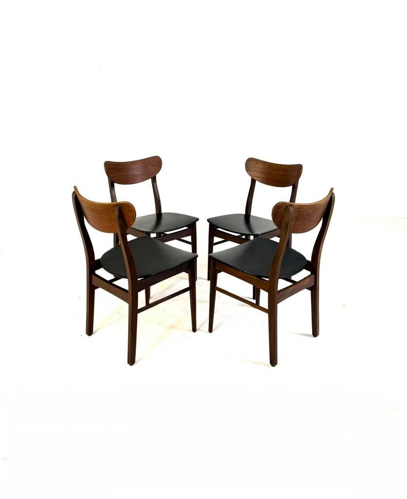 Set van 4 vintage Deense Farstrup stoelen ‘60, Huis en Inrichting, Stoelen, Ophalen of Verzenden, Zo goed als nieuw, Vier, Stof