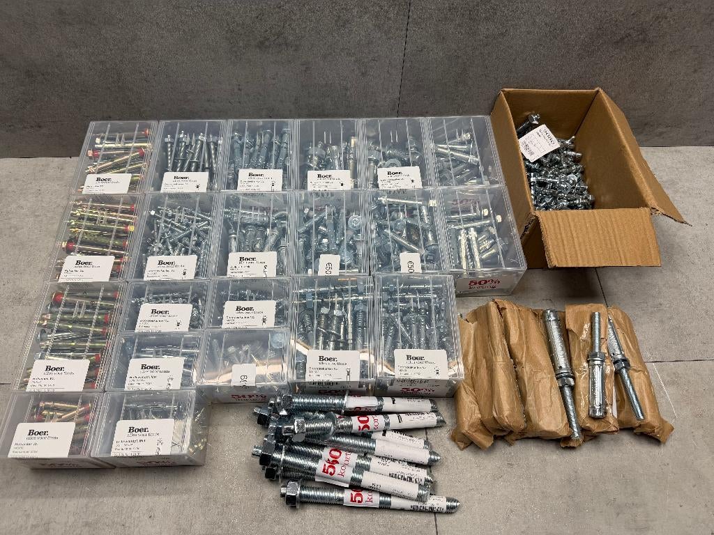 Partij ankers en pluggen - divers - 68 verpakkingen - 11068, Ophalen of Verzenden, Nieuw, Overige materialen, Overige typen