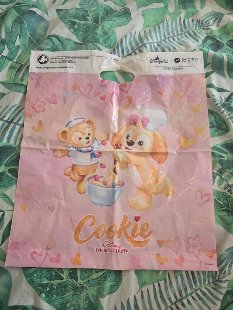 Disneyland HongKong: plastic tas Cookie (Duffy), Verzamelen, Disney, Ophalen of Verzenden, Overige figuren, Gebruikt, Tas, Koffer of Zak
