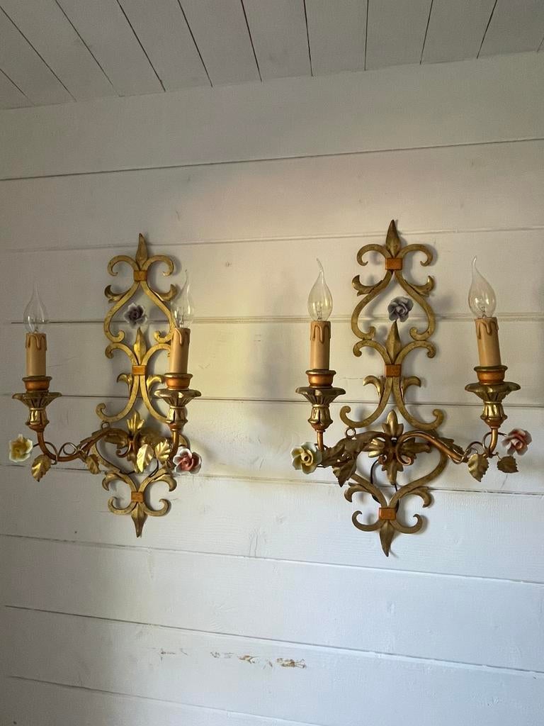 Antieke franse appliques, Ophalen of Verzenden, Gebruikt, Metaal, Laat 19e eeuw