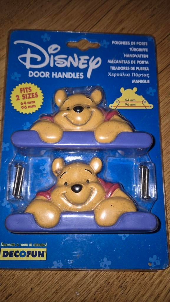 Vintage Disney Winnie the Pooh deur-/kastgrepen 64/96 mm ni, Verzamelen, Disney, Nieuw, Beeldje of Figuurtje, Winnie de Poeh of vrienden