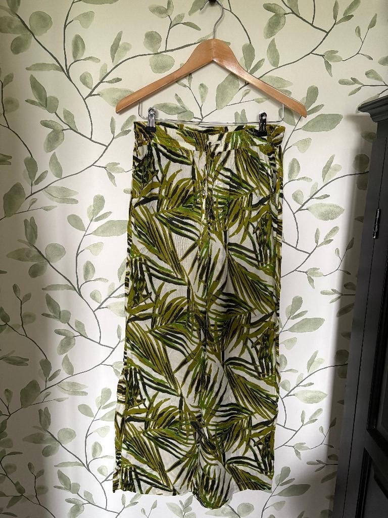 Lollys Laundry zomerbroek broek groen wit palmen small 36, Ophalen of Verzenden, Lolly's Laundry, Maat 36 (S), Lang