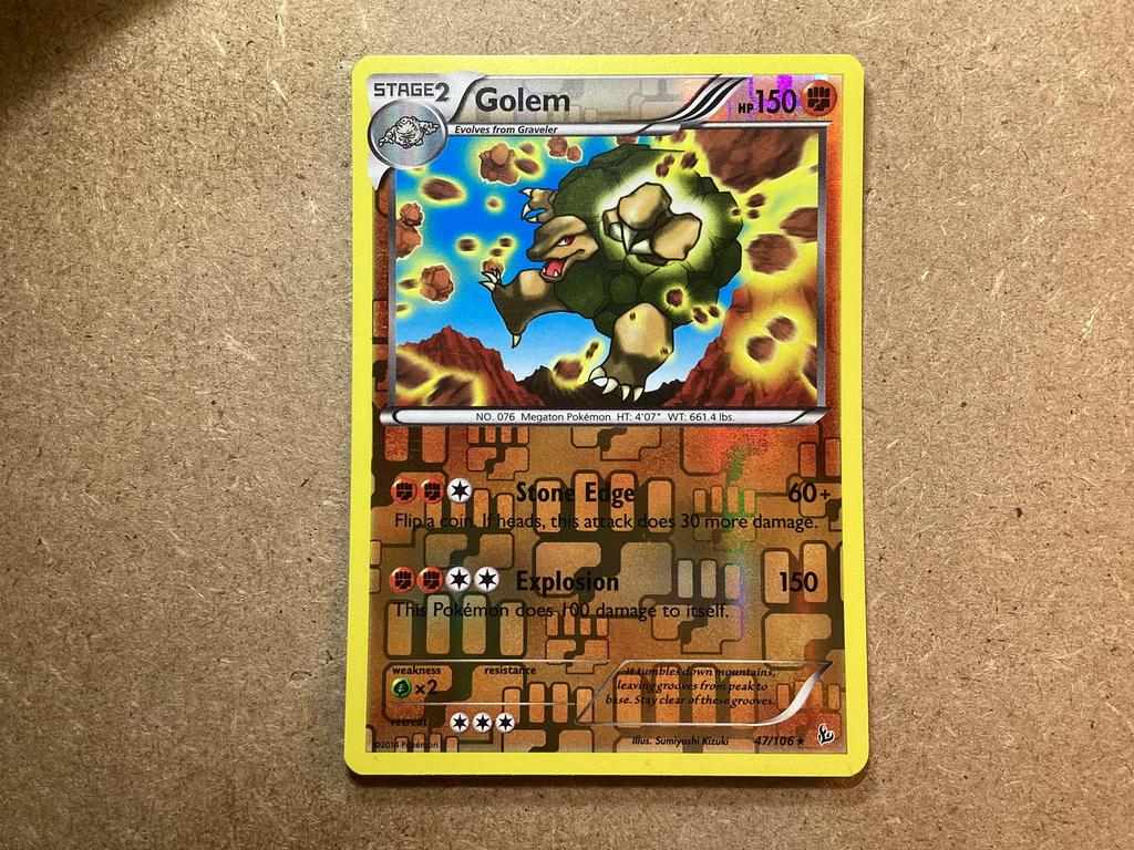 1x Golem [FLF 047/106] (Excellent, Reverse Holo), Ophalen of Verzenden, Zo goed als nieuw, Losse kaart