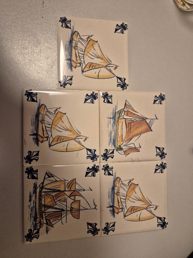 Defs blauw - KLM - ceramische onderzet tegeltjes, Ophalen of Verzenden, Zo goed als nieuw