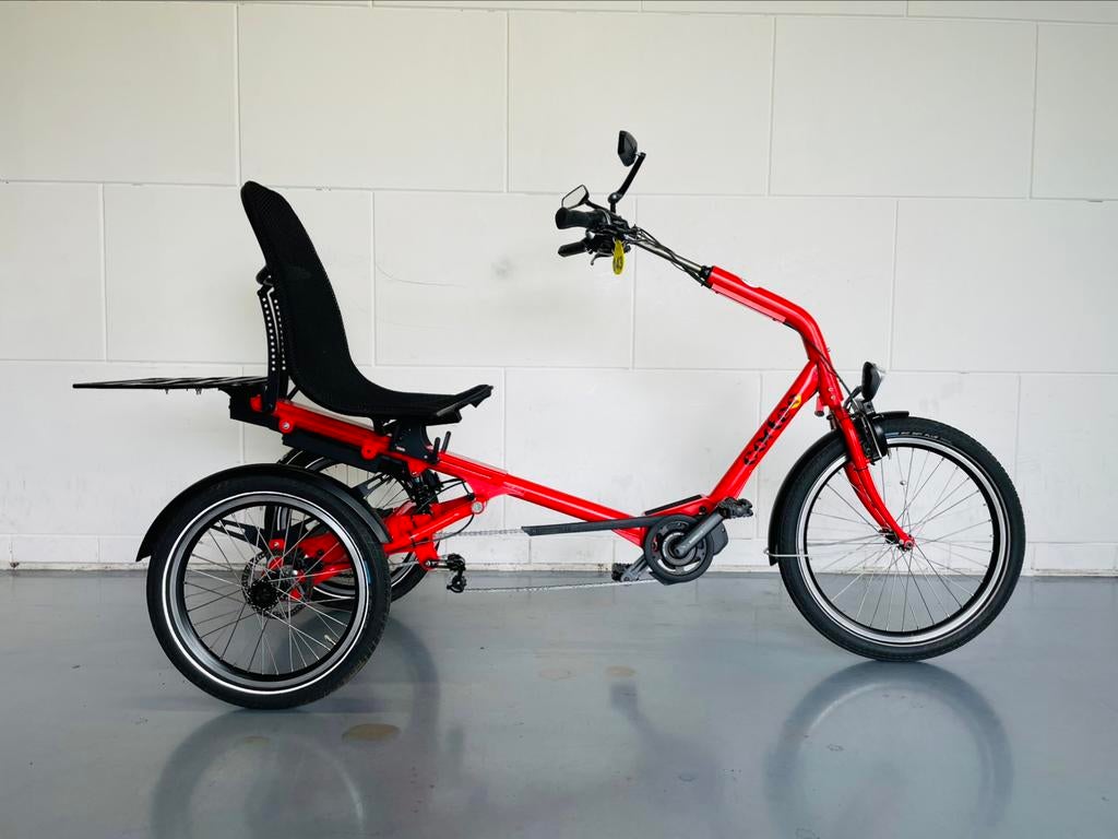 Prachtige dieprode Huka Cortes. Middenmotor en 418Wh accu!, Fietsen en Brommers, Fietsen | Driewielfietsen, Ophalen of Verzenden