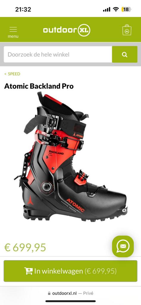 Atomic Backland Pro toerski schoenen 30/30,5, Sport en Fitness, Overige merken, Schoenen, Ophalen of Verzenden, Skiën