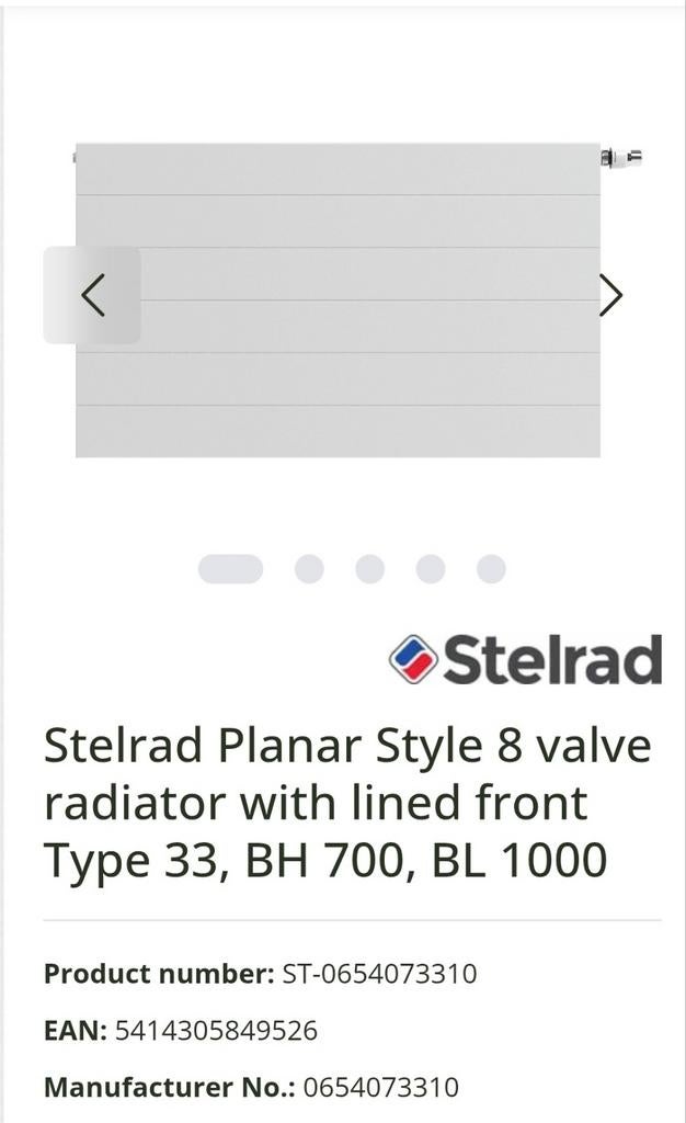 Stelrad Planar Style 8 Radiator - Type 33, BH 700, BL 1000, Ophalen, 30 tot 80 cm, Hoog rendement (Hr), Radiator