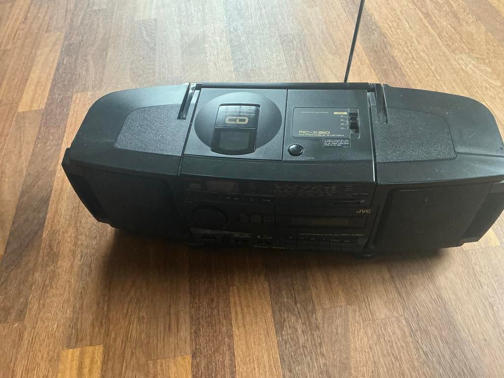 Retro JVC RC-X310 Ghettoblaster met CD-speler en cassetterec, Ophalen of Verzenden, Gebruikt, Radio, Met cd-speler