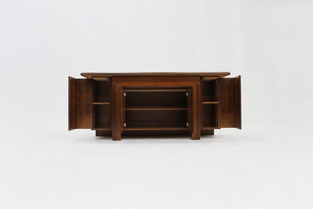 Vintage Italiaans notenhouten dressoir jaren 60, Ophalen, 150 tot 200 cm, Vintage, Italiaans, design, Zo goed als nieuw